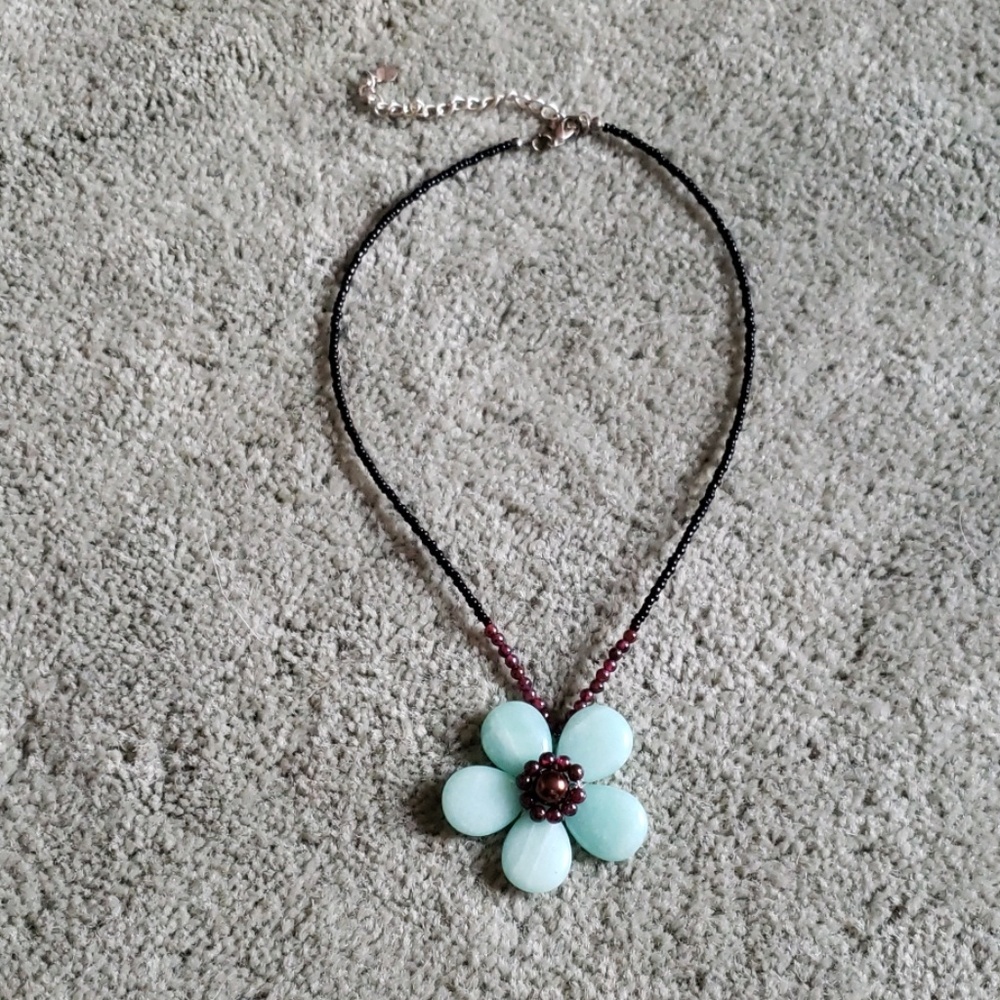Beaded/Stone Flower Necklace
